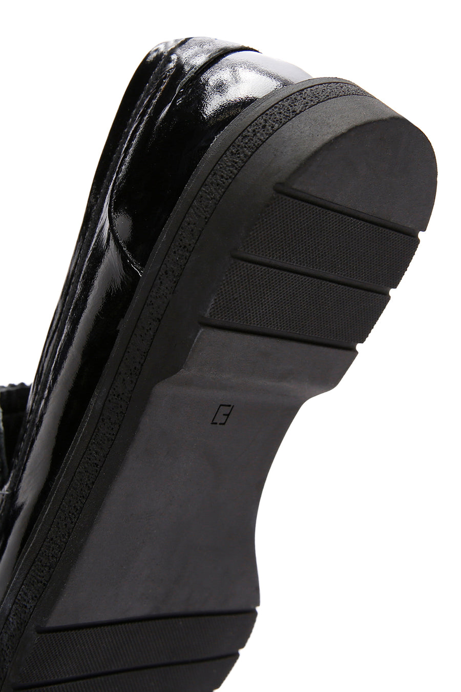 Women's Black Patent Leather Masculine Loafer
