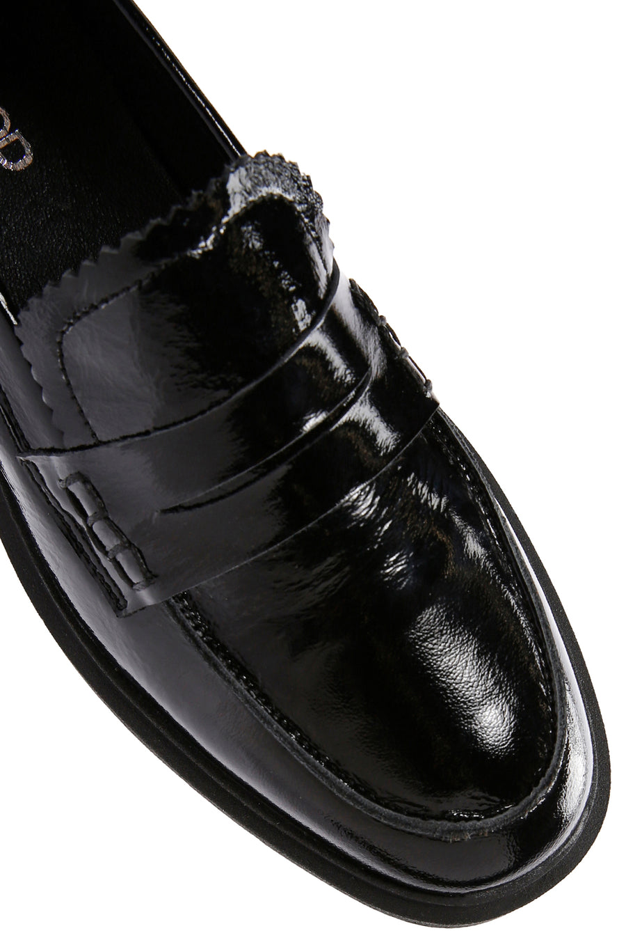 Women's Black Patent Leather Masculine Loafer