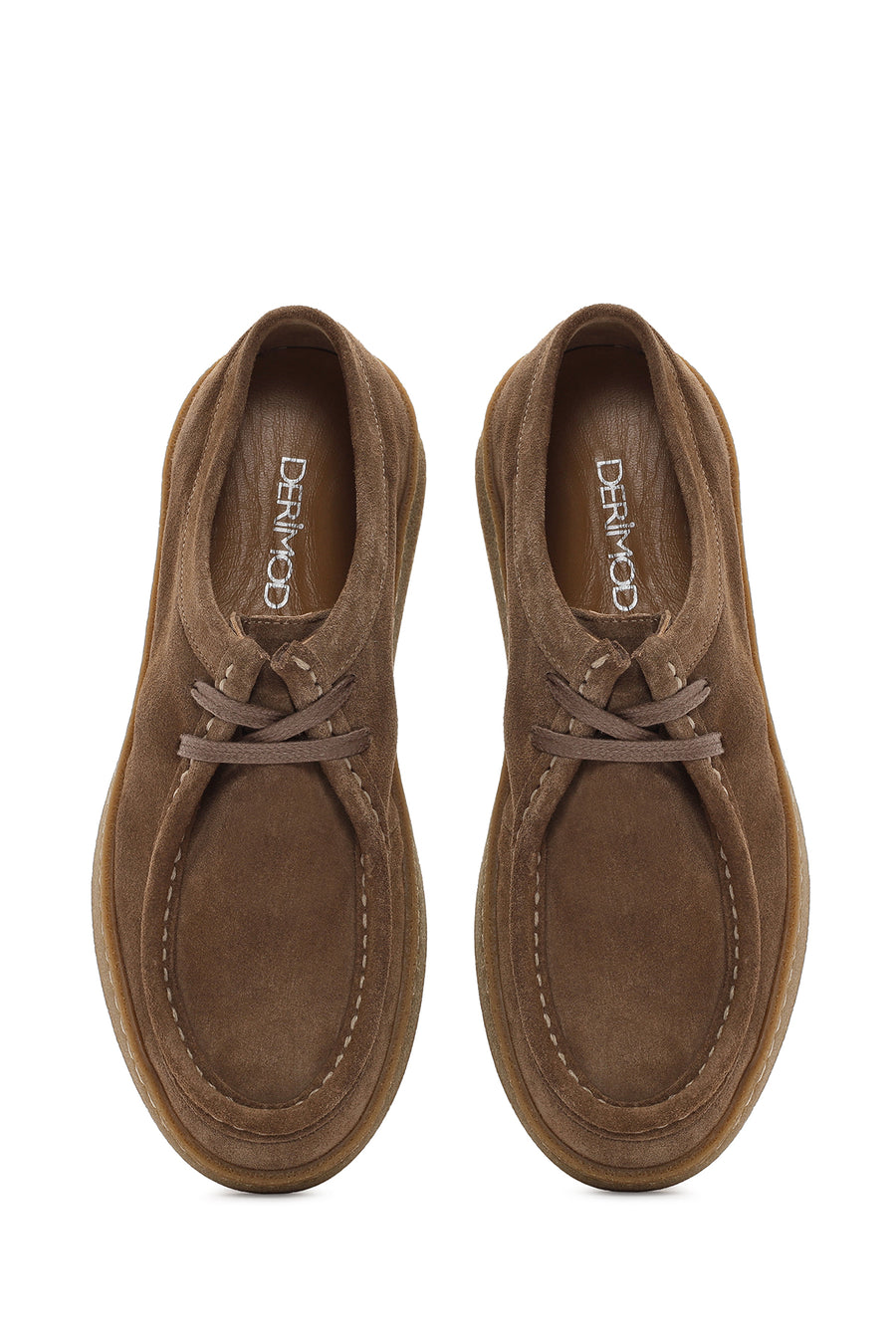 Women's Tan Suede Leather Masculine Shoes