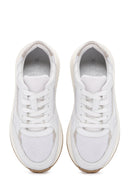 Kadın Beyaz Bağcıklı Deri Sneaker | Derimod