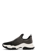 Derimod Zero Women's Black Thick Soled Stone Sneaker | Derimod