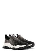 Derimod Zero Women's Black Thick Soled Stone Sneaker | Derimod