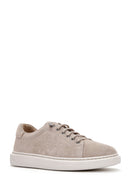 Women's Beige Lace-Up Suede Leather Sneaker | Derimod