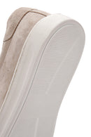 Women's Beige Lace-Up Suede Leather Sneaker | Derimod