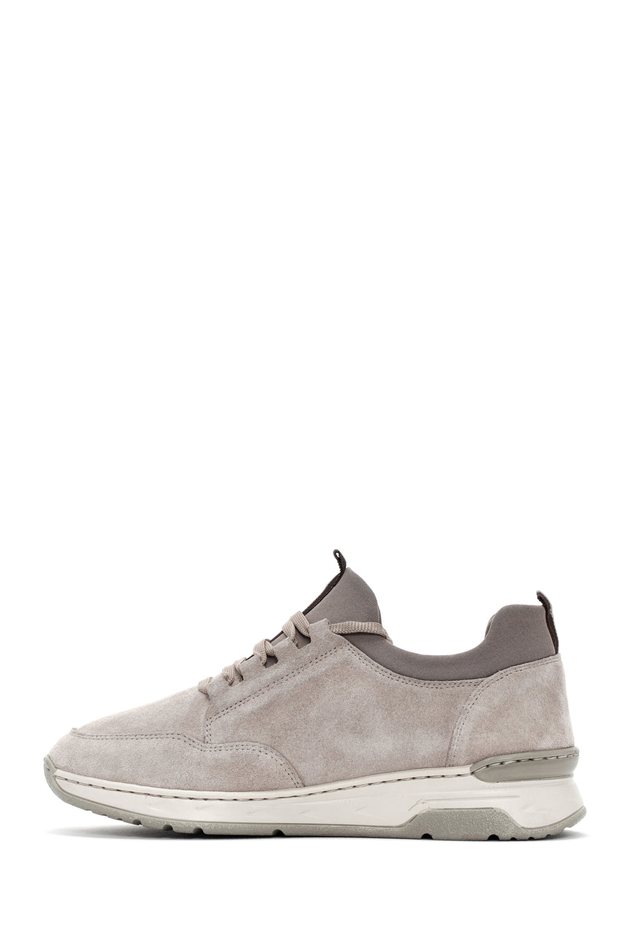 Women's Beige Lace-Up Suede Leather Sneaker