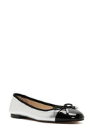 Women's Silver Buckle Detailed Leather Ballerinas | Derimod