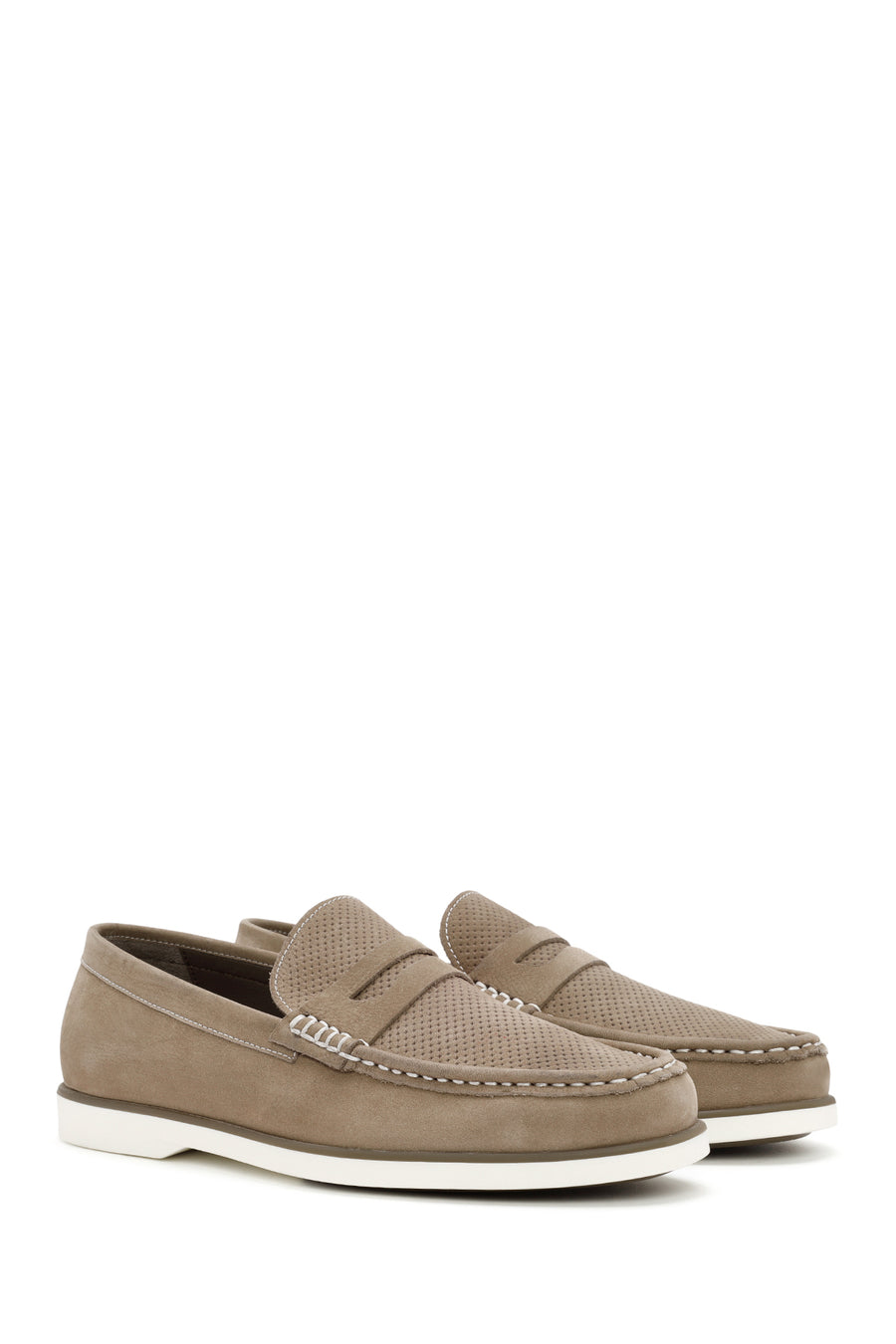 Erkek Vizon Nubuk Deri Casual Loafer