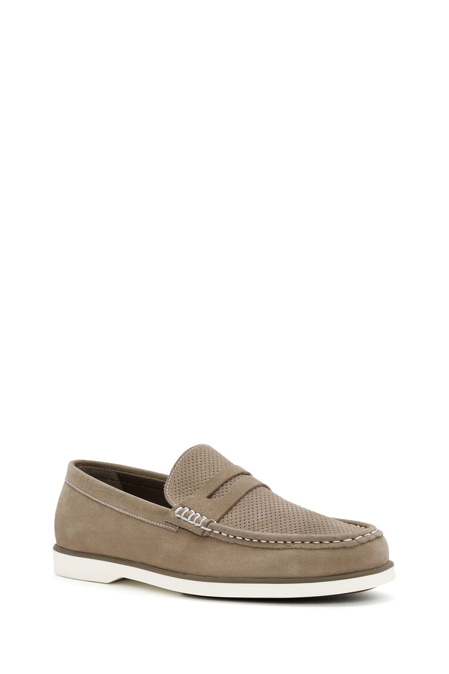 Erkek Vizon Nubuk Deri Casual Loafer