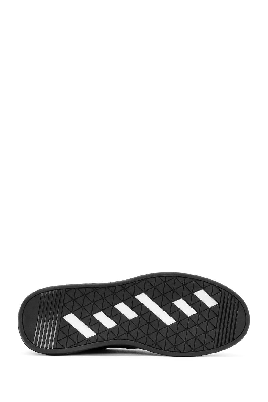 Erkek Siyah Bağcıklı Deri Sneaker