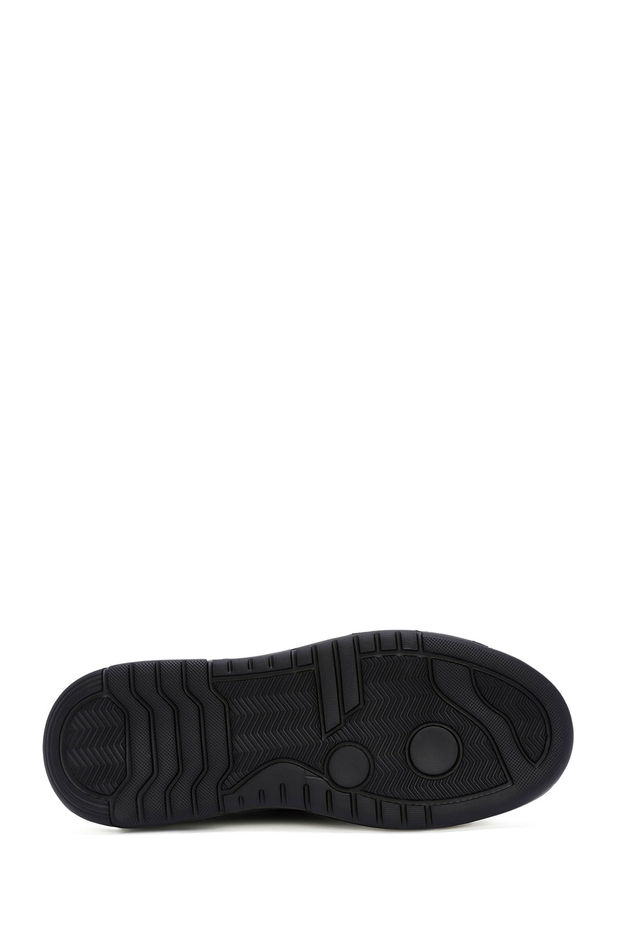 Erkek Siyah Deri Detaylı Bağcıklı Kumaş Sneaker