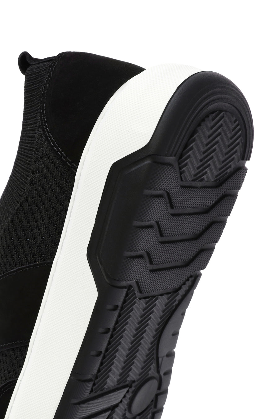 Erkek Siyah Deri Detaylı Bağcıklı Kumaş Sneaker