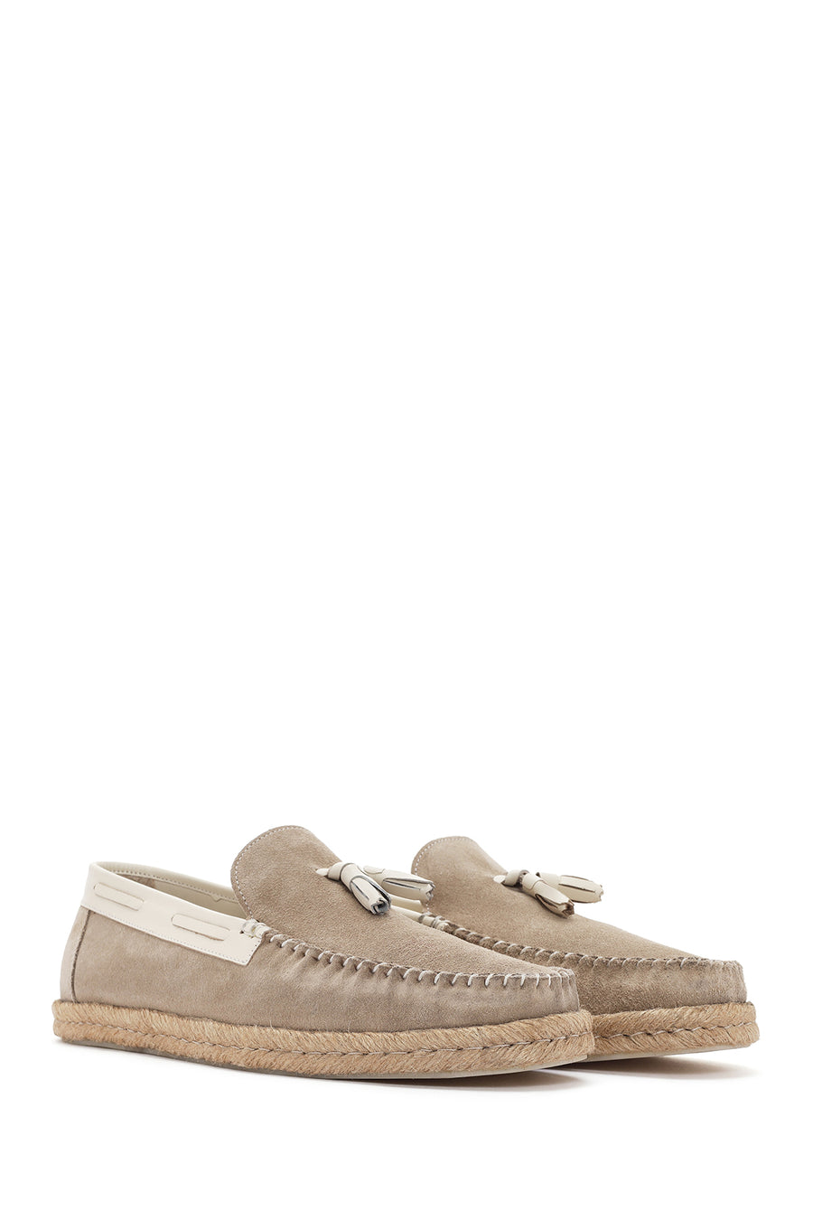 Erkek Bej Süet Deri Casual Loafer