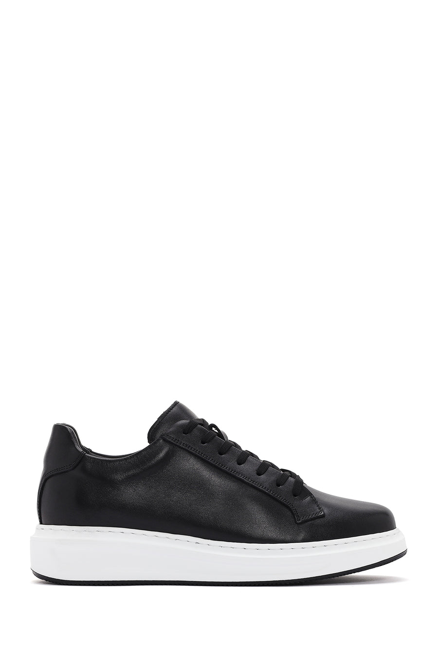 Erkek Siyah Bağcıklı Deri Sneaker 24SFD610118 | Derimod