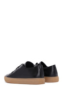 Erkek Siyah Bağcıklı Deri Sneaker | Derimod