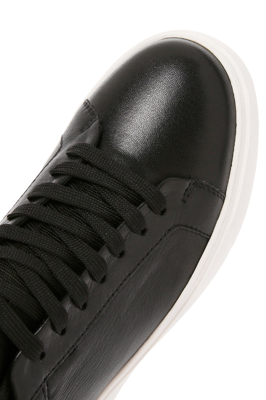 Men's Black Lace-up Leather Sneaker