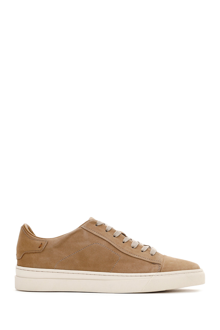 Erkek Bej Bağcıklı Nubuk Deri Sneaker 24SFD6108V3 | Derimod