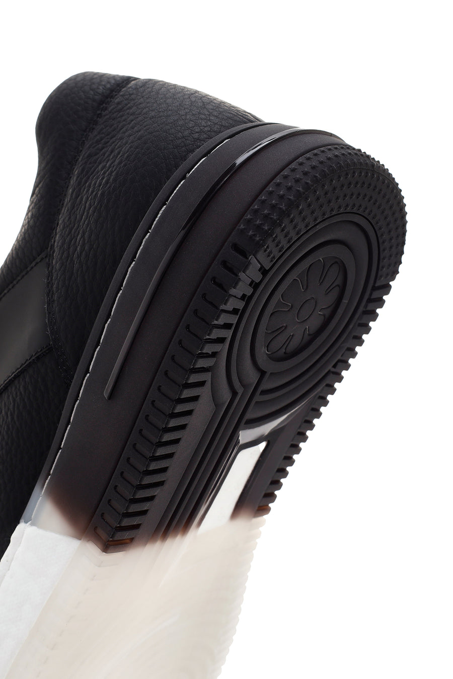 Erkek Siyah Kalın Tabanlı Deri Sneaker