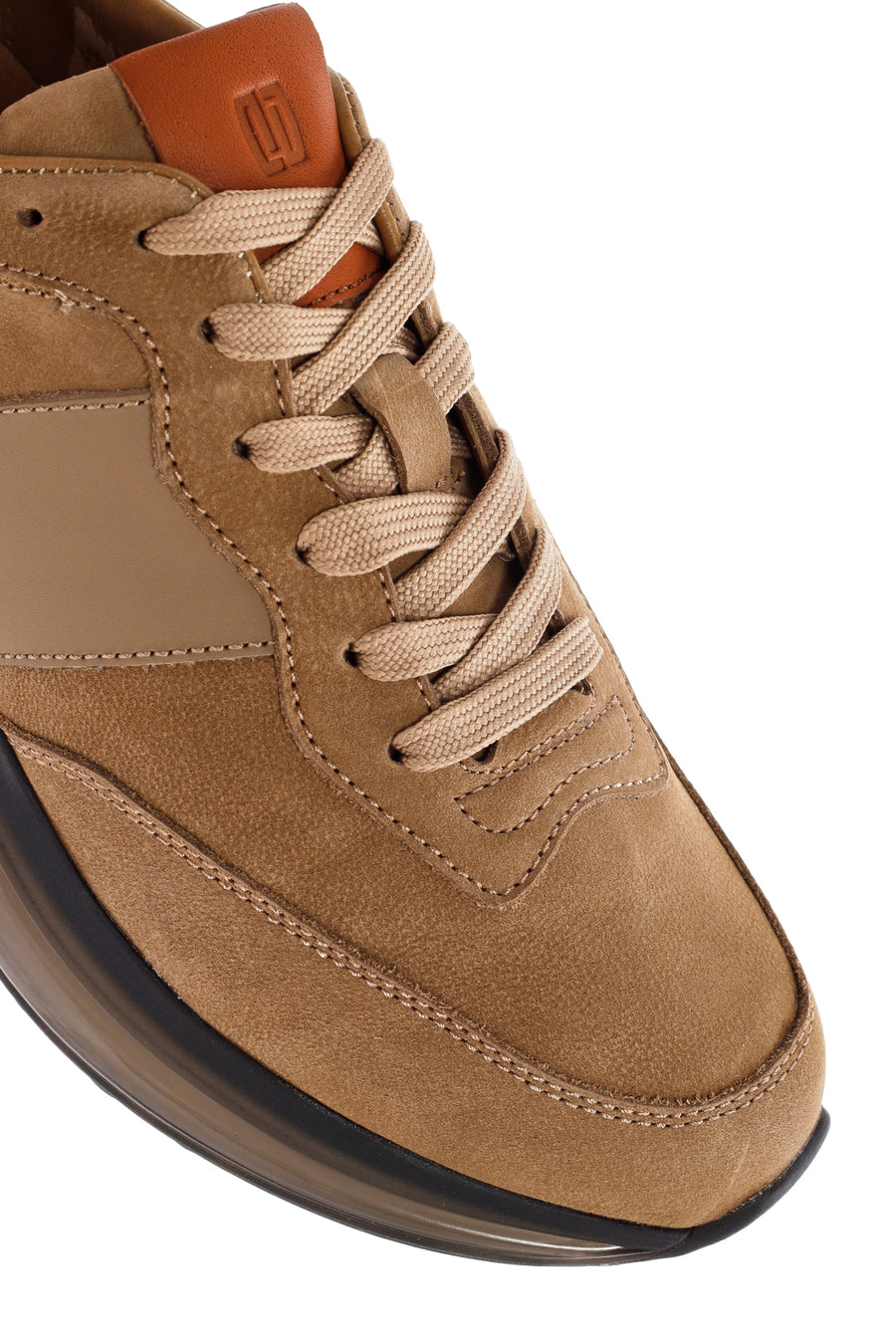Men's Beige Lace-Up Nubuck Leather Casual Sneaker