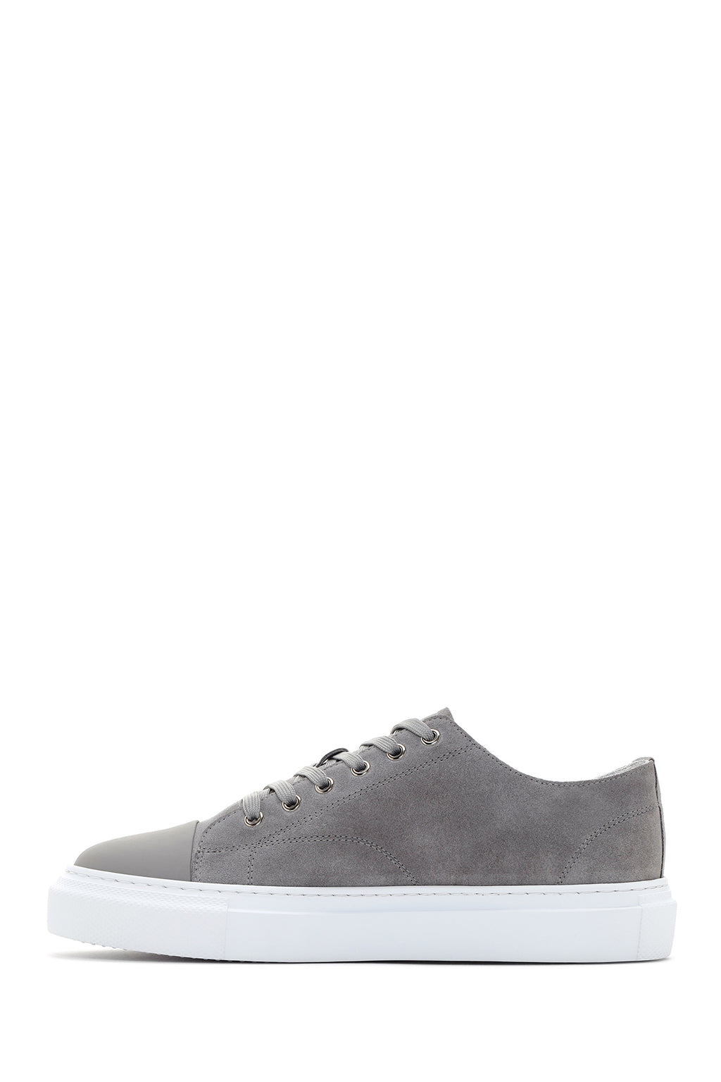 Erkek Gri Kalın Tabanlı Süet Deri Sneaker