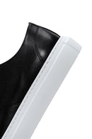 Erkek Siyah Bağcıklı Deri Sneaker | Derimod