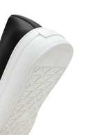 Erkek Siyah Kalın Tabanlı Bağcıklı Deri Sneaker | Derimod