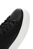 Erkek Siyah Kalın Tabanlı Bağcıklı Deri Sneaker | Derimod