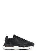 Men's Black Lace-up Thick-Sole Leather Sneaker | Derimod