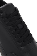 Men's Black Lace-up Thick-Sole Leather Sneaker | Derimod