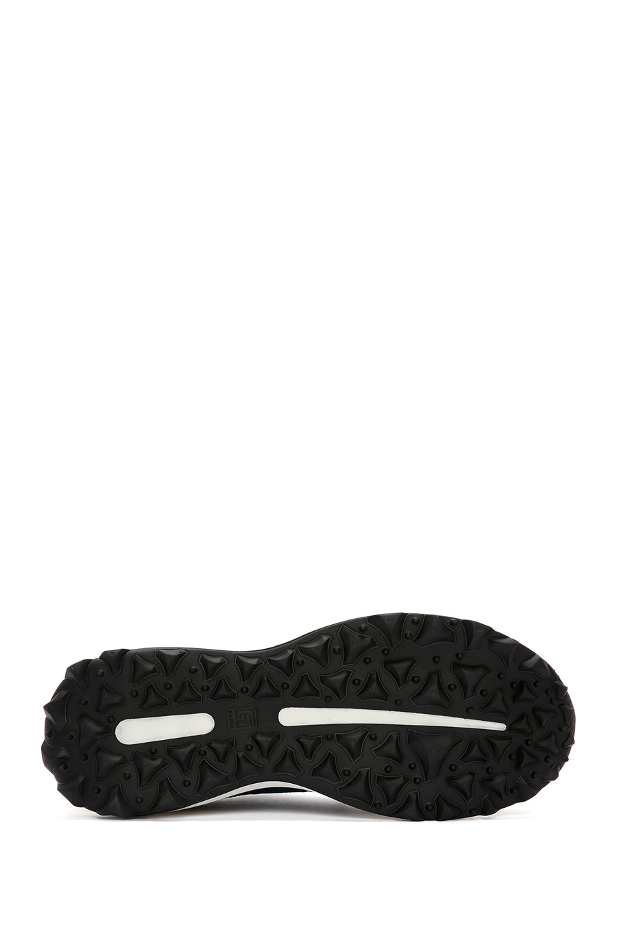 Erkek Lacivert Bağcıklı Kalın Tabanlı Deri Sneaker