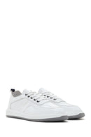Men's White Lace-up Leather Sneaker | Derimod