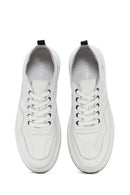 Men's White Lace-up Leather Sneaker | Derimod