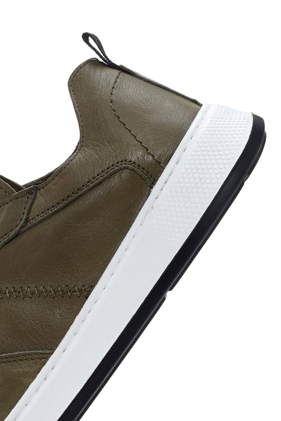 Men's Khaki Lace-up Leather Sneaker