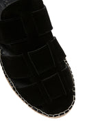 Men's Black Suede Leather Sandals | Derimod