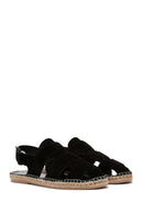 Men's Black Suede Leather Sandals | Derimod