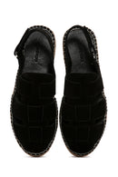 Men's Black Suede Leather Sandals | Derimod