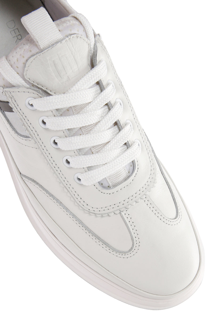 Erkek Beyaz Bağcıklı Deri Sneaker