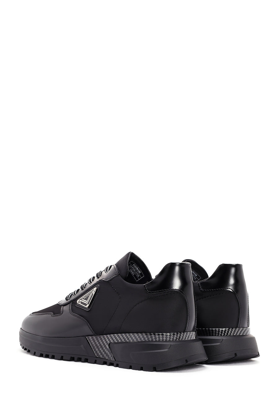 Erkek Siyah Kalın Tabanlı Bağcıklı Deri Sneaker