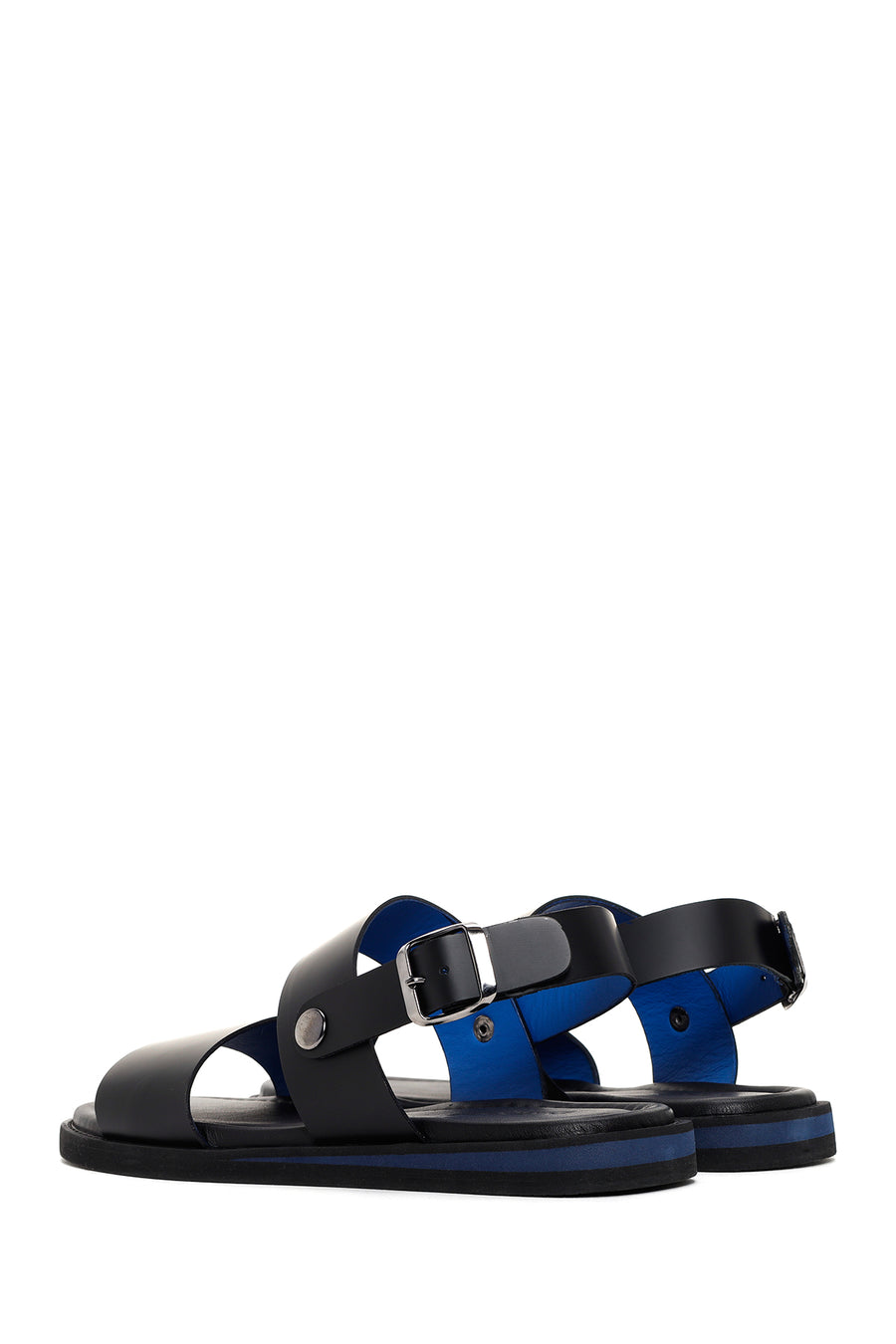 Men's Black Leather Sandals