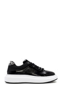 Erkek Siyah Bağcıklı Rugan Deri Sneaker | Derimod