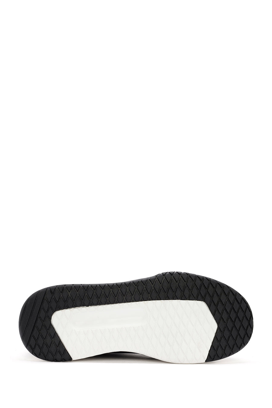 Erkek Siyah Kalın Tabanlı Bağcıklı Deri Sneaker