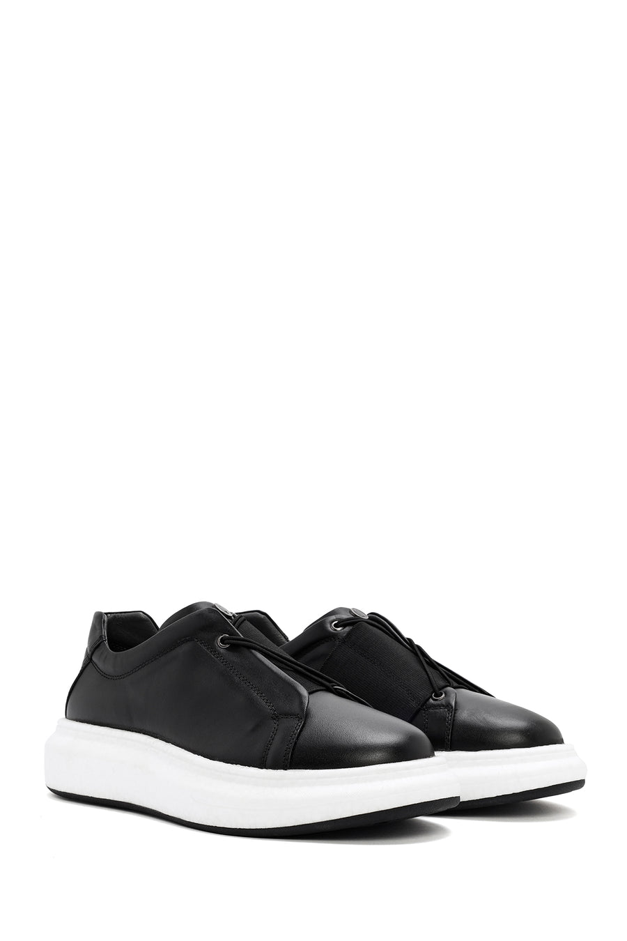 Erkek Siyah Deri Sneaker