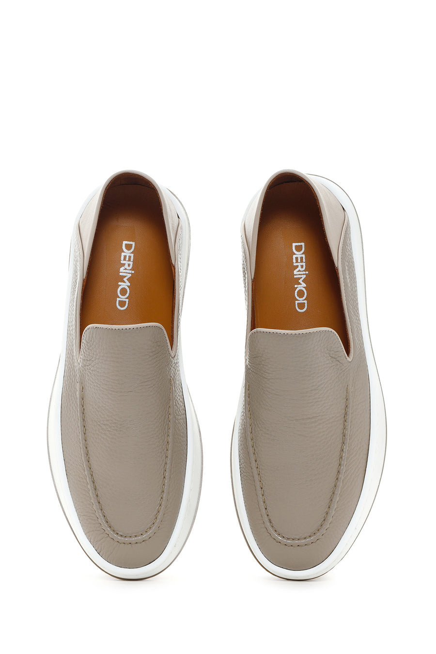 Erkek Vizon Deri Casual Loafer