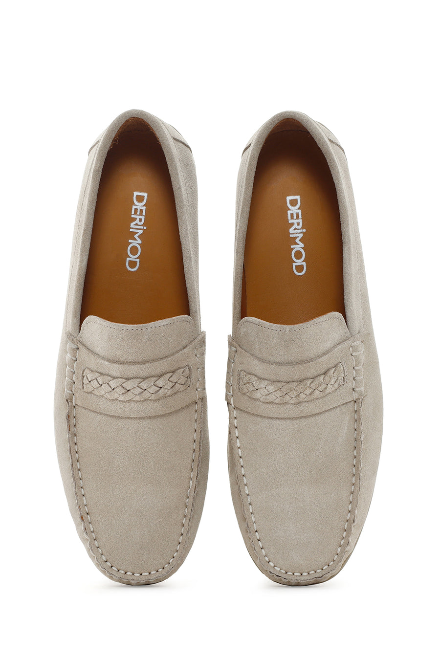 Derimod Fly Erkek Bej Süet Deri Casual Loafer
