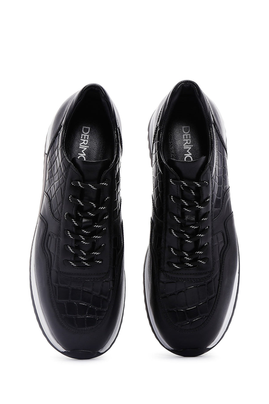 Men's Black Lace-up Leather Sneaker