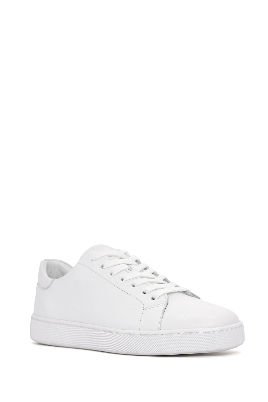 Erkek Beyaz Bağcıklı Deri Sneaker