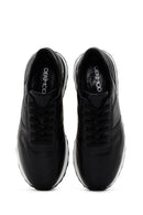 Erkek Siyah Kalın Tabanlı Deri Sneaker | Derimod