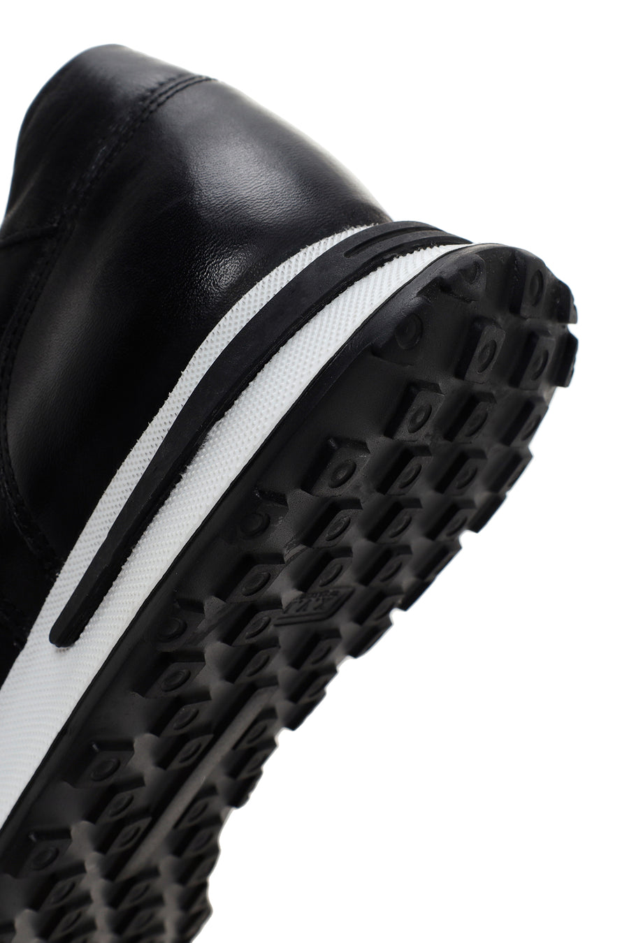 Erkek Siyah Kalın Tabanlı Deri Sneaker