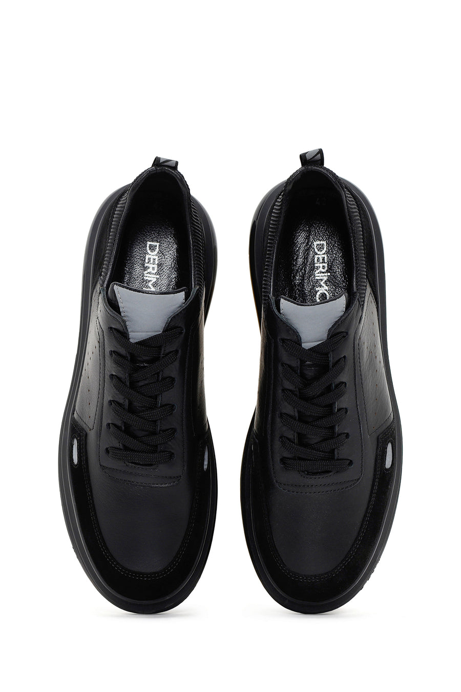 Men's Black Lace-up Leather Sneaker