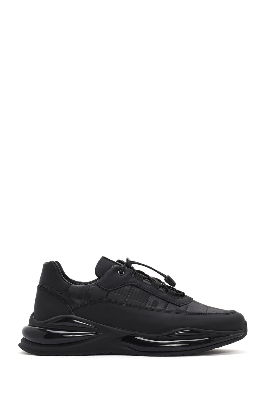 Erkek Siyah Bağcıklı Kalın Tabanlı Deri Sneaker 24SFD642214 | Derimod