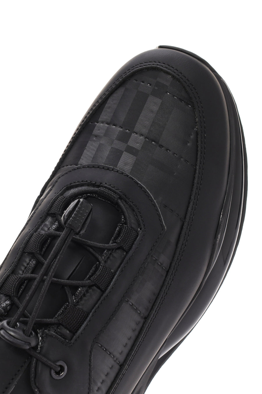 Erkek Siyah Bağcıklı Kalın Tabanlı Deri Sneaker